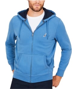 Nautica Mens Zip-Front Hooded Sweater