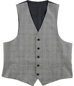 Michael Kors Mens Plaid Five Button Vest