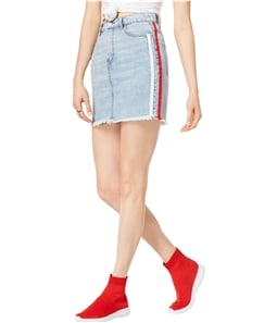 Kendall Kylie Womens Side Stripe Denim Skirt