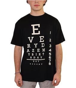 Everydaze My Birthday Mens Eye Chart Graphic T-Shirt