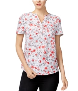 Kensie Womens Windy Roses Pullover Blouse