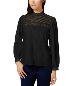 Kensie Womens Embroidered Knit Blouse