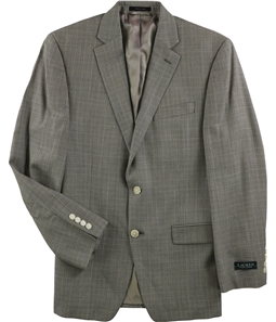 Ralph Lauren Mens Tan Plaid Two Button Blazer Jacket