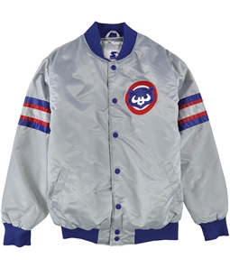 STARTER Mens Chicago Cubs Satin Varsity Jacket