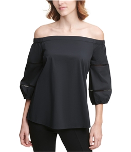 Calvin Klein Womens Solid Off the Shoulder Blouse