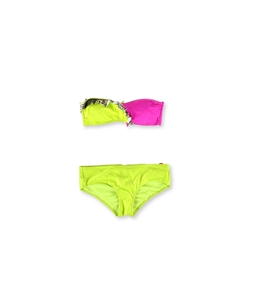 Raisins Womens Brazilian Ruffle Ruched 2 Piece Bikini