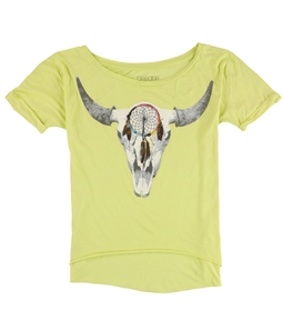 Dreamr Womens Cattle Skull Graphic T-Shirt