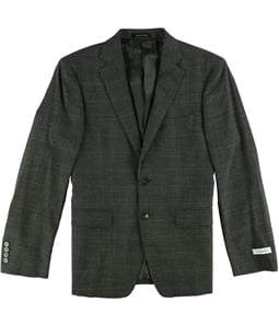 Calvin Klein Mens Tonal Plaid Two Button Blazer Jacket