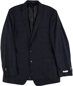 Calvin Klein Mens Windowpane Two Button Blazer Jacket