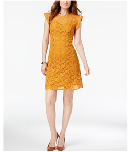 Michael Kors Womens Lace Flutter Sleeve Mini Dress