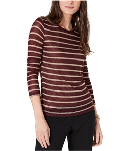 Michael Kors Womens Metallic Stripe Pullover Sweater