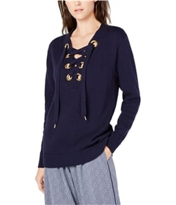 Michael Kors Womens Lace Up Pullover Sweater