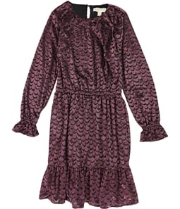 Michael Kors Womens Velvet Tie Waist A-line Dress