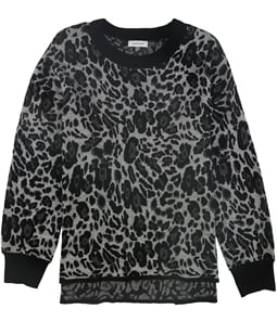 Calvin Klein Womens Leopard Print Pullover Sweater