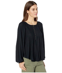 Free People Womens Ribbed Pullover Blouse