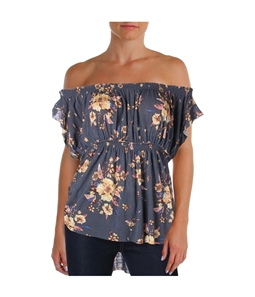 Free People Womens Woven Floral Print Off the Shoulder Blouse