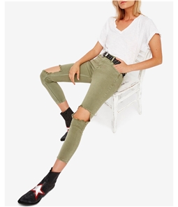 Free People Womens Busted Knee Skinny Fit Jeans