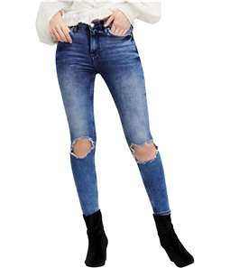 Free People Womens Ripped Skinny Fit Jeans