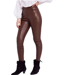 Free People Womens Faux Leather Casual Trouser Pants