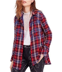 Free People Womens Magical Plaid Button Up Shirt