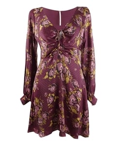 Free People Womens Floral Fit & Flare Dress