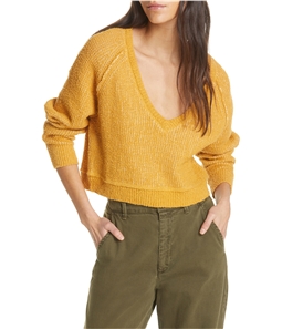 Free People Womens Cropped Knit Sweater