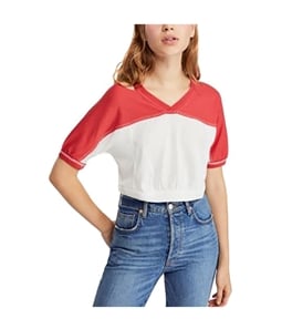 Free People Womens Colorblocked Basic T-Shirt