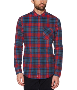 Original Penguin Mens Plaid Flannel Button Up Shirt