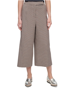 DKNY Womens Houndstooth-Print Culotte Pants