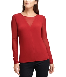 DKNY Womens Mesh Pullover Blouse