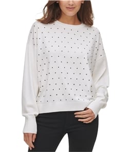 DKNY Womens Embellished Pullover Sweater