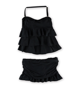 Island Escape Womens Tiered Ruffle Skirtini 2 Piece Tankini