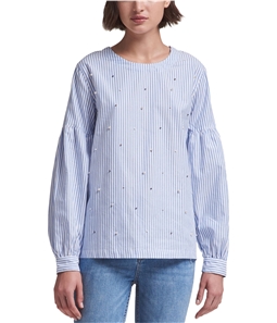 DKNY Womens Pearl Woven Pullover Blouse