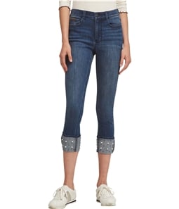 DKNY Womens Beaded Skinny Fit Jeans