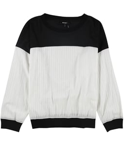 DKNY Womens Colorblocked Pullover Blouse