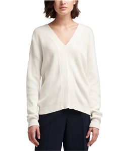 DKNY Womens Lace-Up Back Pullover Sweater