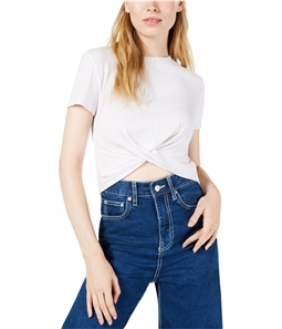 Project 28 Womens Twist-Front Crop Top Blouse
