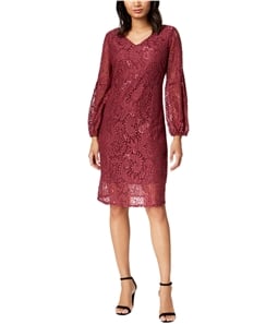 NY Collection Womens Lace Sheath Dress