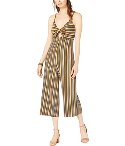 Project 28 Womens Tie Front Striped Jumpsuit