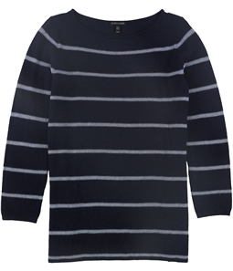 Eileen Fisher Womens Striped Boat Neck Pullover Sweater