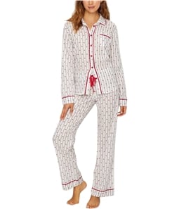 P.J. Salvage Womens Hearts And Stripes Button Down Pajama Shirt
