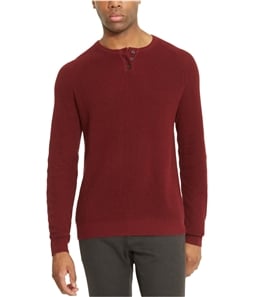 Kenneth Cole Mens Waffle Henley Sweater