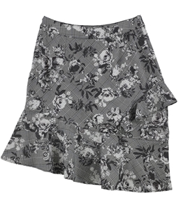 Rachel Roy Womens Bailen Plaid Floral Asymmetrical Skirt
