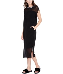 Rachel Roy Womens Ribbed Trim Midi Dress
