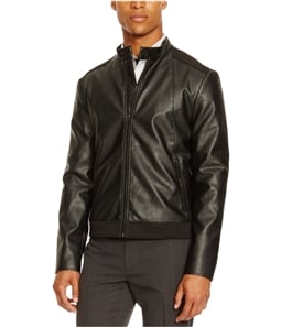 Kenneth Cole Mens Faux Leather Motorcycle Jacket