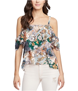 Rachel Roy Womens Tiered Cold Shoulder Blouse