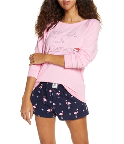 P.J. Salvage Womens Fa La La Flamingo Pajama Sweatshirt Top