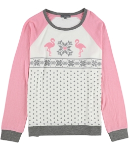 P.J. Salvage Womens Pink Flamingos Pajama Sweater