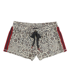 P.J. Salvage Womens Cheetah & Red Stipes Pajama Shorts