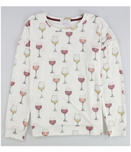 P.J. Salvage Womens Wine Glasses Pajama Sweater